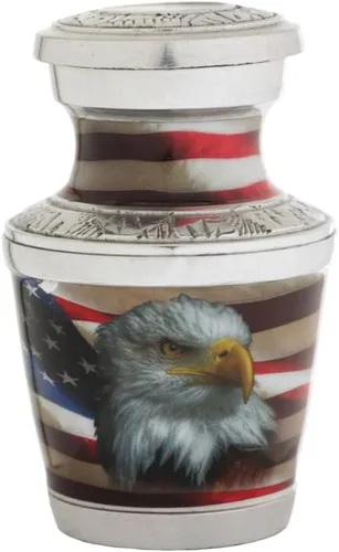 Miniatura 8 de Urnas pequeñas para cenizas humanas para adultos, hombres o mujeres, juego de 4, mini urnas decorativas de bandera estadounidense para veteranos
