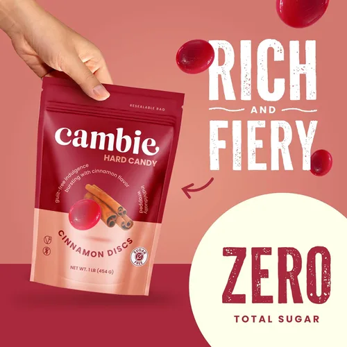 Miniatura 4 de Cambie Caramelos duros sin azúcar, 1 libra de caramelo sin azúcar envueltos individualmente, canela
