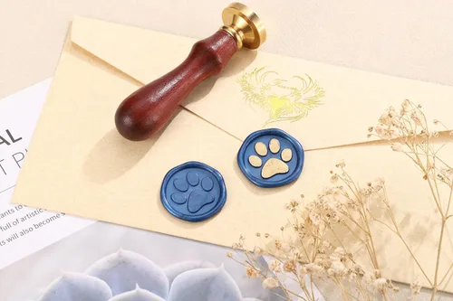 Miniatura 2 de Bonito sello de cera de pata de perro, sello de cera de sellado vintage Yoption ideal para adornar tarjetas de Navidad, sobres, invitaciones