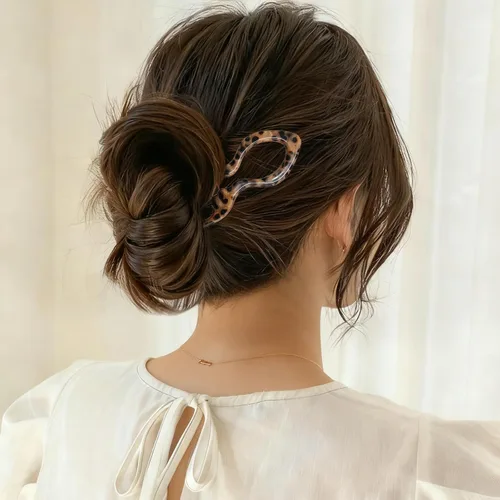 Miniatura 6 de 4 horquillas de pelo francés Prestige para mujer, pinzas de acetato para cabello grueso, fino y fino, pasadores decorativos para moño en negro
