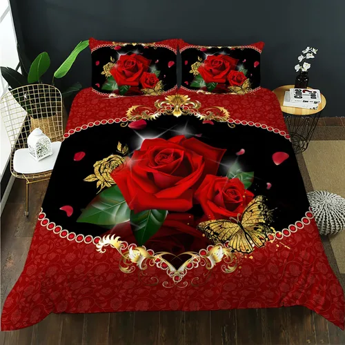 Miniatura 25 de AILONEN Juego de ropa de cama de mariposas en blanco y negro tamaño King, juego de funda de edredón con estampado de estilo en relieve de lujo