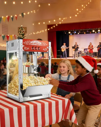 Miniatura 6 de Máquina comercial de palomitas de maíz de 16 onzas, 1440 W, máquina de palomitas de maíz de cine, máquina de palomitas de maíz de mesa roja con Rojo