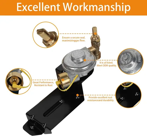 Miniatura 5 de Regulador de válvula de parrilla de gas para Weber serie Q1000/1200, reemplazo del regulador de gas para Weber 64866 51060001 Piezas del regulador