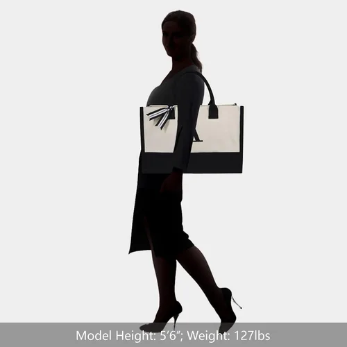 Miniatura 286 de TOPDesign - Bolso de playa de lona con inicial personalizada, bolsa de regalo con monograma, para mujer