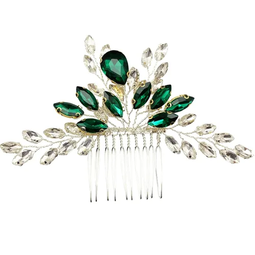 Peine de pelo de cristal para novia, pieza de pelo con diamantes de imitación, fiesta de graduación, festival, boda, accesorios para el cabello para