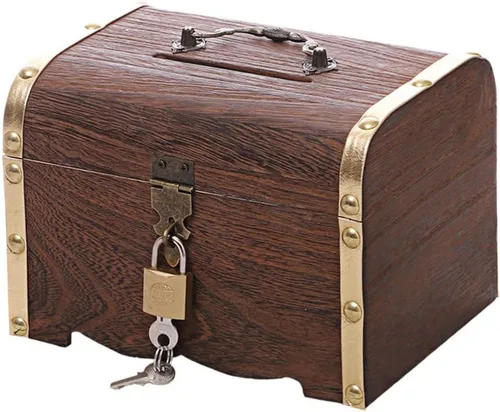 Juego de pecho de metal vintage, caja pirata de estilo europeo con cerradura y llave, caja de regalo para niñas, mujeres y mujeres, talla L