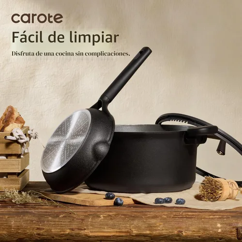 Miniatura 6 de CAROTE Juego de 28 ollas y sartenes, antiadherentes, utensilios de cocina antiadherentes de inducción de titanio, juego de cocina de granito