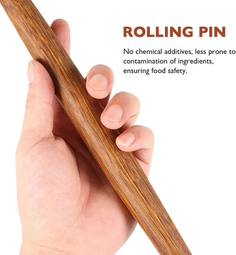 Miniatura 8 de Rodillo de madera para hornear largo con soporte de palillos para fondant, corteza de pastel, galletas, pastelería, 2 uds