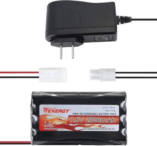 Miniatura 6 de Tenergy Paquete de 2 baterías NiMH planas de 9.6 V para coche RC, batería recargable de alta capacidad de 8 celdas de 2000 mAh, paquete de repuesto