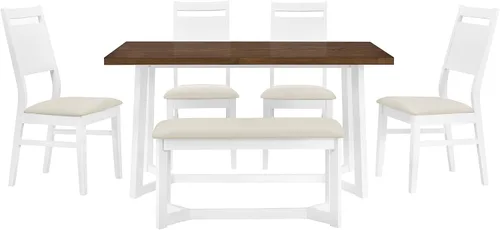 Miniatura 12 de LUMISOL Juego de mesa de comedor de 5 piezas con estantes de almacenamiento, juego de mesa de cocina de granja con 4 sillas tapizadas para cocina