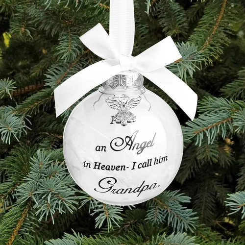 Miniatura 8 de Adorno de ángel conmemorativo de Navidad con diseño de bola de plumas con texto en inglés "I Have an Angel in Heaven I Call Her Aunt Family