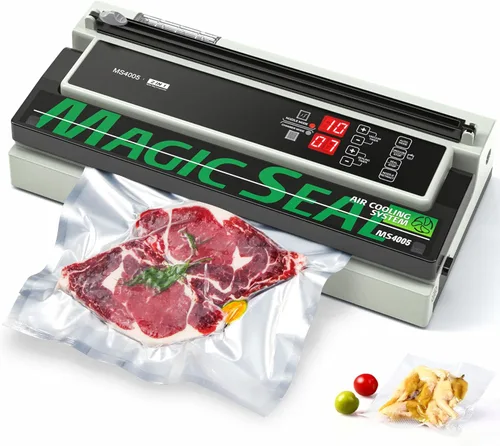 MAGIC SEAL Máquina selladora al vacío comercial de 16 pulgadas, máquina de envasado al vacío sellador de carne con bomba doble y sistema de