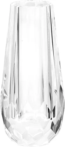 Kitcom Florero decorativo de cristal para el hogar o boda, dimensiones del contorno de 3.1 x 7 pulgadas de alto, transparente con caja de regalo