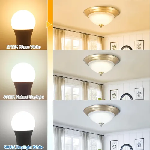 Miniatura 3 de Bombilla LED GU24 hansang, bombilla de forma A19, 9W (equivalente a 100W), 900 lúmenes, 2700K blanco cálido, base de bloqueo de torsión Gu24, Blanco