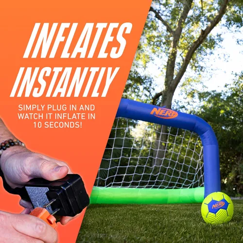 Miniatura 3 de Nerf NERF AirGoal - Juego de portería inflable de fútbol – objetivo juvenil instantáneo + pelota de fútbol de espuma – Inflado en 10 segundos