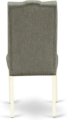 Miniatura 9 de East West Furniture HLEL3-LWH-07 - Juego de mesa y sillas de cocina de 3 piezas contiene una mesa de comedor redonda con pedestal y 2 sillas