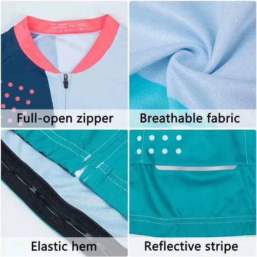 Miniatura 5 de ROTTO Conjunto de camiseta y pantalones cortos de ciclismo para hombre, ropa de ciclismo de manga corta y pantalones cortos acolchados