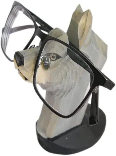 Miniatura 13 de Red Dollar Soporte para anteojos de animales tallados en madera hecha a mano, lindo soporte de exhibición de lentes de sol, mesita de noche