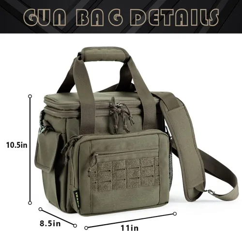 Miniatura 5 de Bolsa para el rango, estuche para pistola, bolsas de rango de estuche suave para pistolas y municiones con doble capa a prueba de explosiones