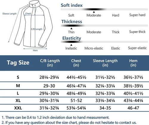 Miniatura 7 de Little Donkey Andy Chaqueta impermeable de ciclismo para hombre, chaqueta de lluvia para golf, cortavientos, ultraligera, gris plegable, talla XL