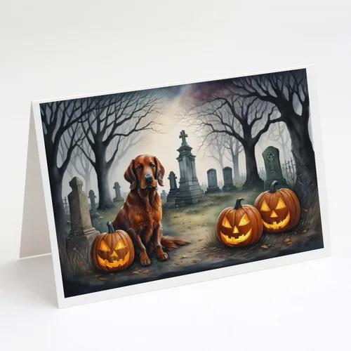 Miniatura 71 de Caroline's Treasures DAC2018GCA7P - Tarjetas de felicitación y sobres de Halloween espeluznantes de Border Collie, paquete de 8 tarjetas en blanco
