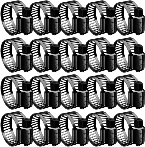 Miniatura 15 de BOTTEN 15 piezas Abrazadera de manguera negra, 1-1/3" - 2-1/4" (33-57mm) Abrazaderas de manguera de acero inoxidable 304, juego de surtido