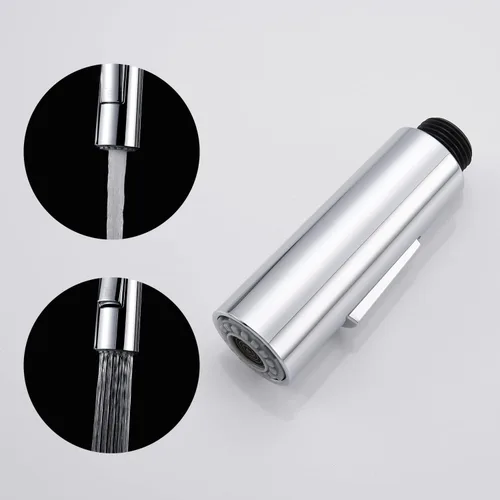 Cabezal rociador desplegable para grifo de cocina, cabezal de repuesto de grifo de cocina de 2 funciones en forma de columna, 1.8 GPM G1/2 (NO Cromo