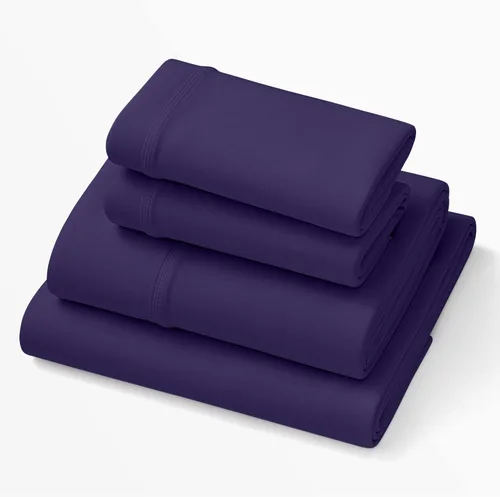 Purple SoftStretch - Sábanas California King, mezcla de rayón, absorben la humedad, morado oscuro, se adapta a todos los colchones, elásticas para