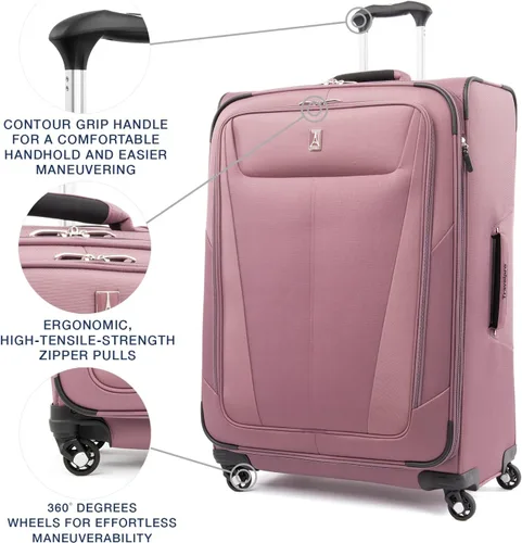 Miniatura 139 de Travelpro Maxlite 5 - Juego de 2 piezas de equipaje de mano de tela, expandibles con 4 ruedas giratorias, bolso blando para debajo del asiento, Negro