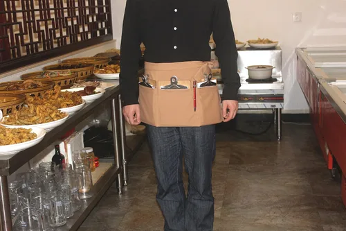 Miniatura 5 de Resist water 3 big Pockets Waist Server Apron Kitchen Restaurant Unisex Half Aprons