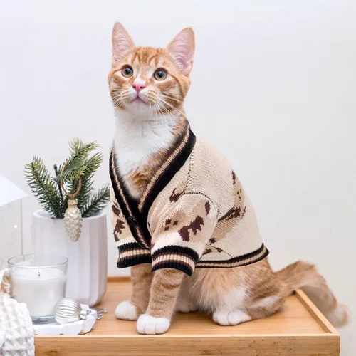 Miniatura 2 de ABRRLO Suéteres para Perros Pequeños Lindos Cárdigans de Perro con Oso Ropa para Perros Pequeños Medianos Niño Niña Cachorro Gato Cárdigan de Punto