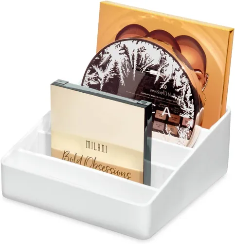 Miniatura 9 de iDesign The Sarah Tanno Collection - Paleta de maquillaje de silicona y organizador de cosméticos, color blanco