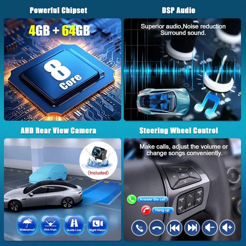 Miniatura 3 de 8-Core 4+64G Android Car Stereo para Hyundai Elantra 2011-2013 con Carplay Android Auto 59 Tema 9 pulgadas Pantalla táctil Bluetooth 5.0 FM/RDS