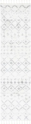 Miniatura 33 de SAFAVIEH Berber Fringe Shag Collection - Alfombra decorativa de 2 pies 2 pulgadas x 4 pies, color crema y gris oscuro, diseño que no desprende