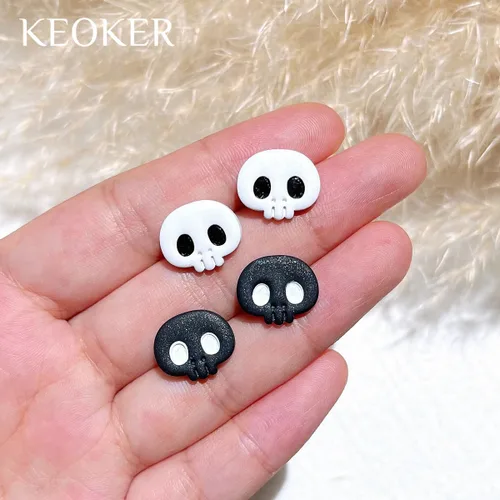 Miniatura 9 de KEOKER Cortadores de arcilla polimérica de Halloween, 10 formas para joyas, aretes, calabaza, tachuelas incluidas Cortadores de arcilla con tachuelas