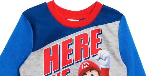 Miniatura 2 de Super Mario Conjunto de Pijama para Niños, Azul - Here We Go, Talla 8, Azul - Aquí vamos