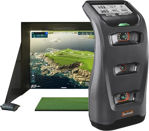 Miniatura 6 de Bushnell Launch Pro Simulator Bundle - Monitor de lanzamiento portátil con suscripción FSX Play Gold, proyector, recinto y césped