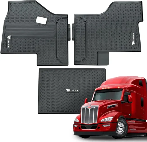 Juego de alfombrillas de goma compatibles con camiones Peterbilt 579 y 567 semirremolques - Tapetes de goma resistentes a la medida, protección para
