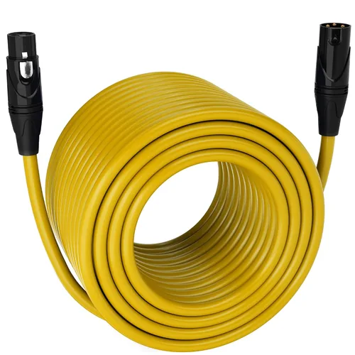Miniatura 123 de LyxPro Cable de micrófono XLR hembra a macho de ángulo recto de 3 pines de 1.5 pies para altavoces amplificados, interfaz de audio, rendimiento