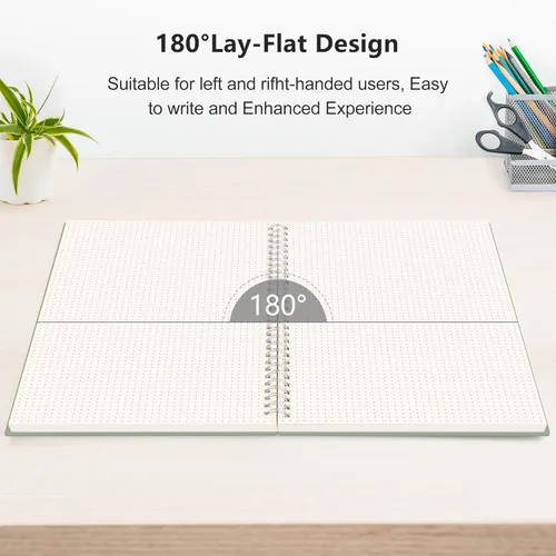 Miniatura 5 de RETTACY Cuaderno de viñetas punteado, 300 páginas, tamaño grande A4 (20,8 cm × 28,4 cm), papel grueso de 100 gsm, cubierta flexible de plástico, Lila