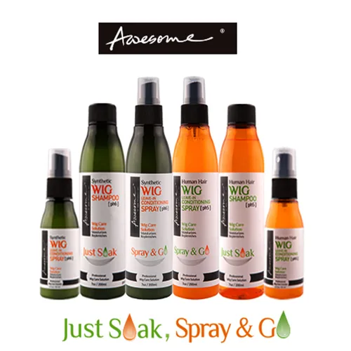 Miniatura 8 de Awesome Peluca de cabello humano sin enjuague en aerosol, pH 5, desenredante y fácil de peinar, promueve la seda, el brillo y la frescura, evitando