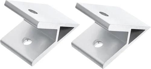 Miniatura 10 de uxcell 2 soportes de esquina de perfil de aluminio con ángulo de 45 grados, conectores de junta de esquina para serie 4040 (tono plateado)