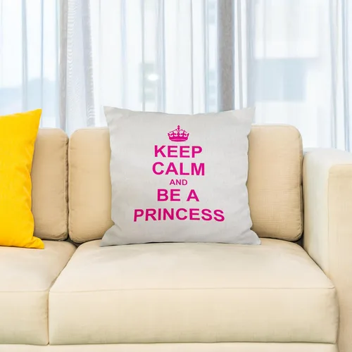 Miniatura 2 de 3dRose pc_157755_1 Funda de almohada con texto en inglés «Keep Calm and Be A Princess», 16 x 16 pulgadas (16 x 16 pulgadas)