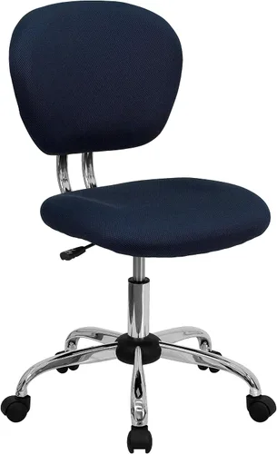 Miniatura 10 de Silla de trabajo de malla con respaldar medio Flash Furniture con brazos y base, Metal, Marrón café
