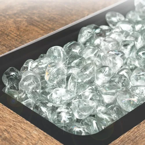 Miniatura 7 de GASPRO - Diamantes de cristal de fuego de 10 libras - Cristal de fuego transparente de 1 pulgada para fogatas de propano, rocas de cristal