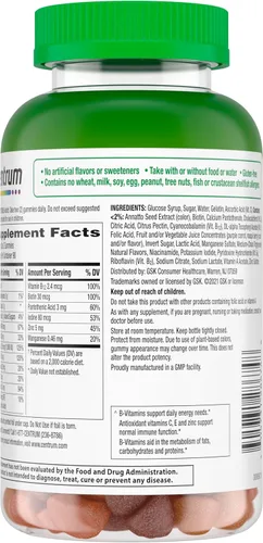Miniatura 12 de Centrum MultiGummies Gummy Multivitamínico para adultos, suplemento multivitamínico/multimineral con vitaminas D, B y E, sabor a fruta surtido, 18