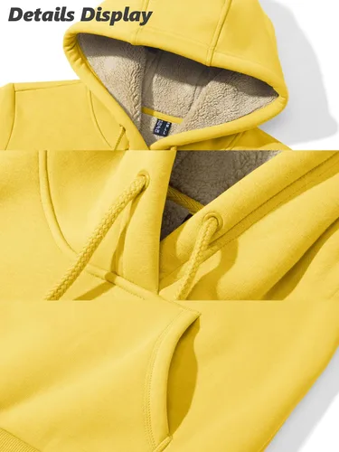Miniatura 98 de MAGCOMSEN Sudaderas con capucha para mujer, con forro de sherpa, de vellón, para invierno, cálido, pesado, de algodón, con bolsillo