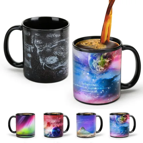 Miniatura 13 de Regalos de Astronomía Taza de Café con Tapa, 12 Regalos del Espacio de Constelaciones para Hombres y Mujeres, Taza de Cerámica con Tema de Planeta