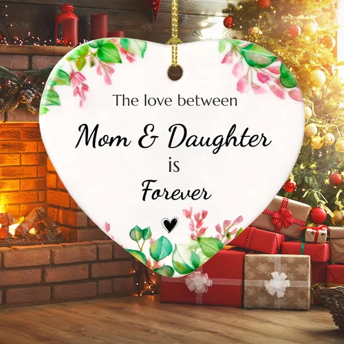 Miniatura 5 de Adorno para madre e hija 2026, regalos para mamá e hija, adorno de cerámica para árbol de Navidad de 2.9 pulgadas, regalo de recuerdo para madre