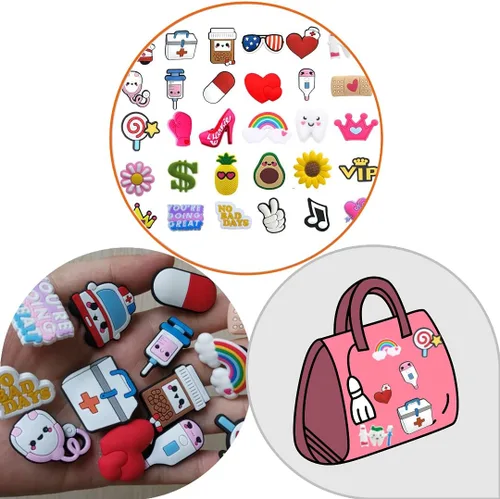 Miniatura 3 de Encantos de zapatos de enfermera, 30 piezas, lindo zapato médico, diferentes formas, accesorios de zapatos para sandaliaszapatos y pulserapulsera